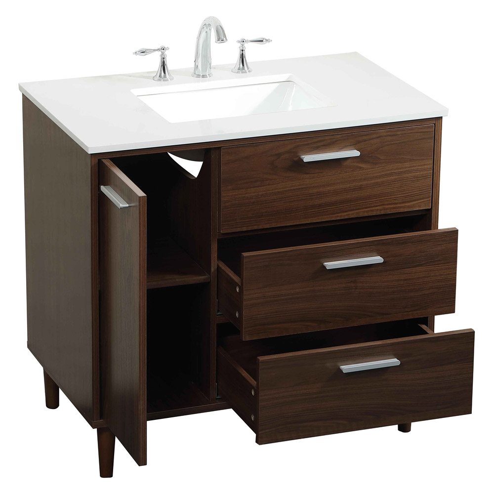 Elegant Bathroom Vanity - Walnut (VF47036MWT)