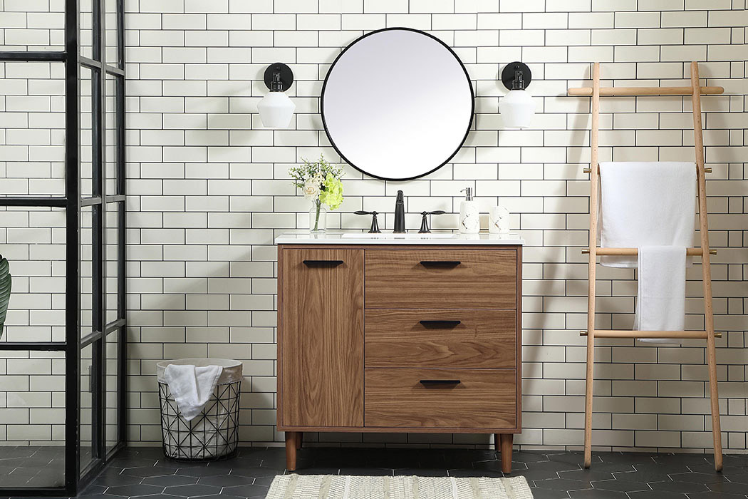 Elegant Bathroom Vanity - Walnut Brown (VF47036WB)