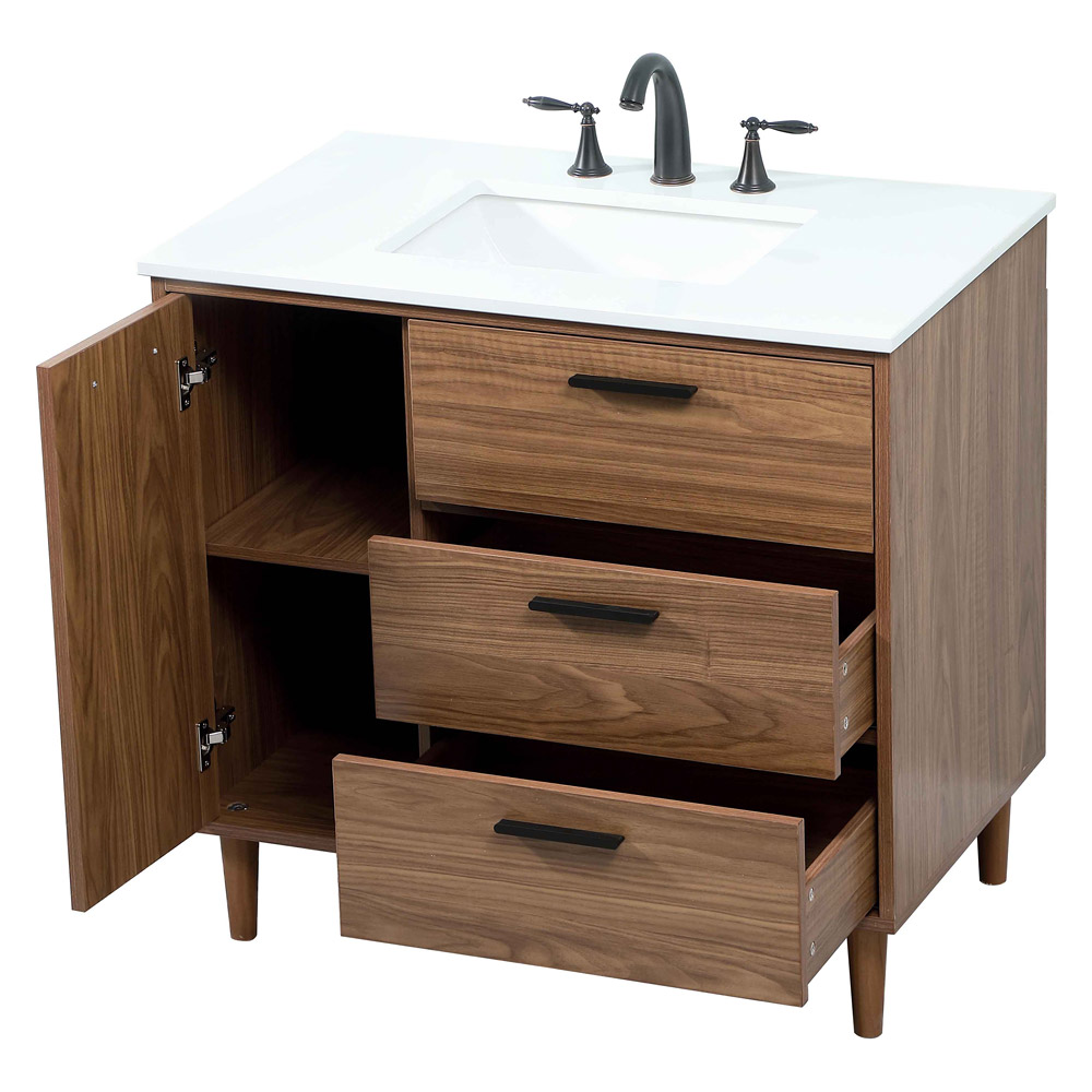 Elegant Bathroom Vanity - Walnut Brown (VF47036WB)