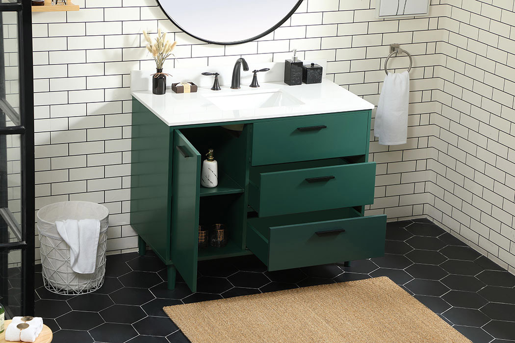 Elegant Bathroom Vanity - Green (VF47042MGN-BS)