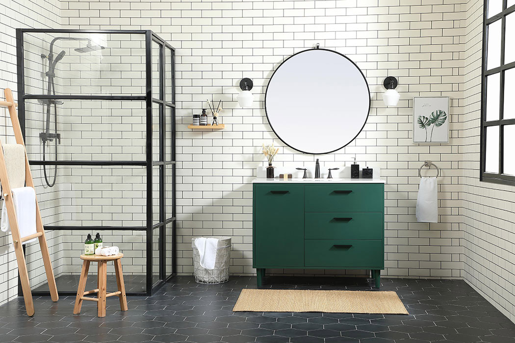 Elegant Bathroom Vanity - Green (VF47042MGN-BS)