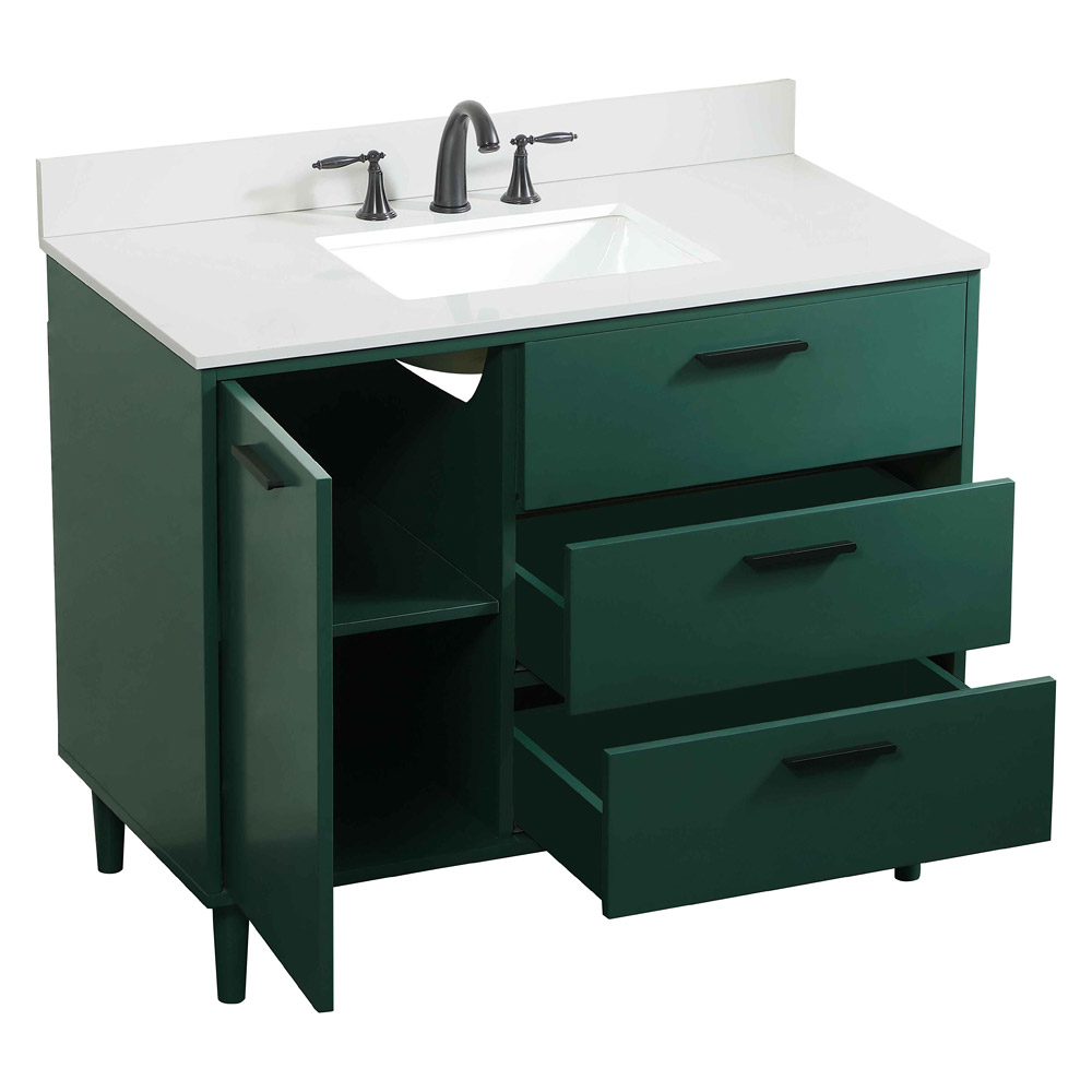 Elegant Bathroom Vanity - Green (VF47042MGN-BS)