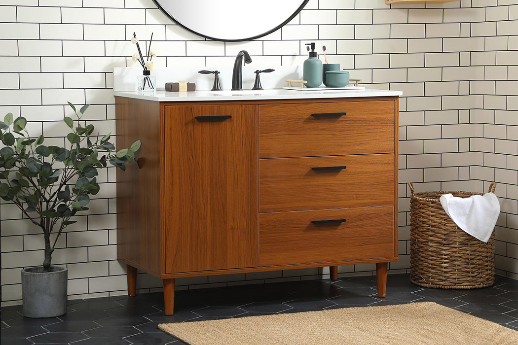 Elegant Bathroom Vanity - Teak (VF47042MTK-BS)