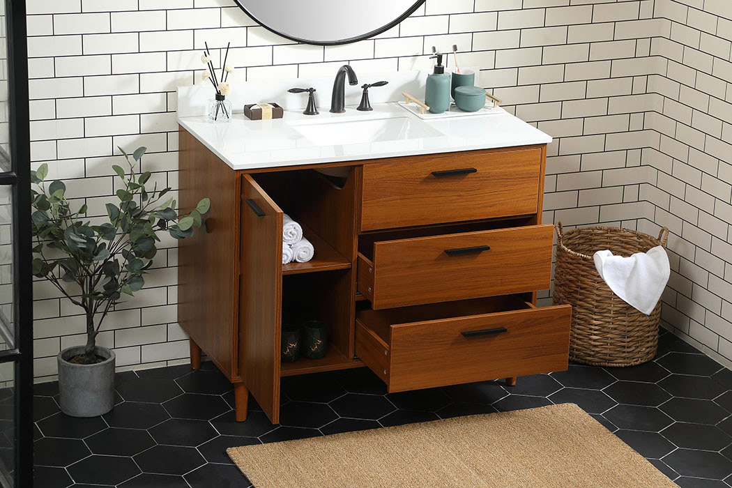 Elegant Bathroom Vanity - Teak (VF47042MTK-BS)