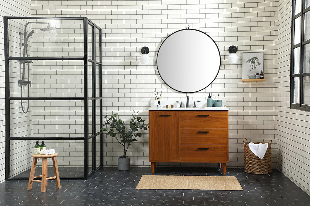 Elegant Bathroom Vanity - Teak (VF47042MTK-BS)