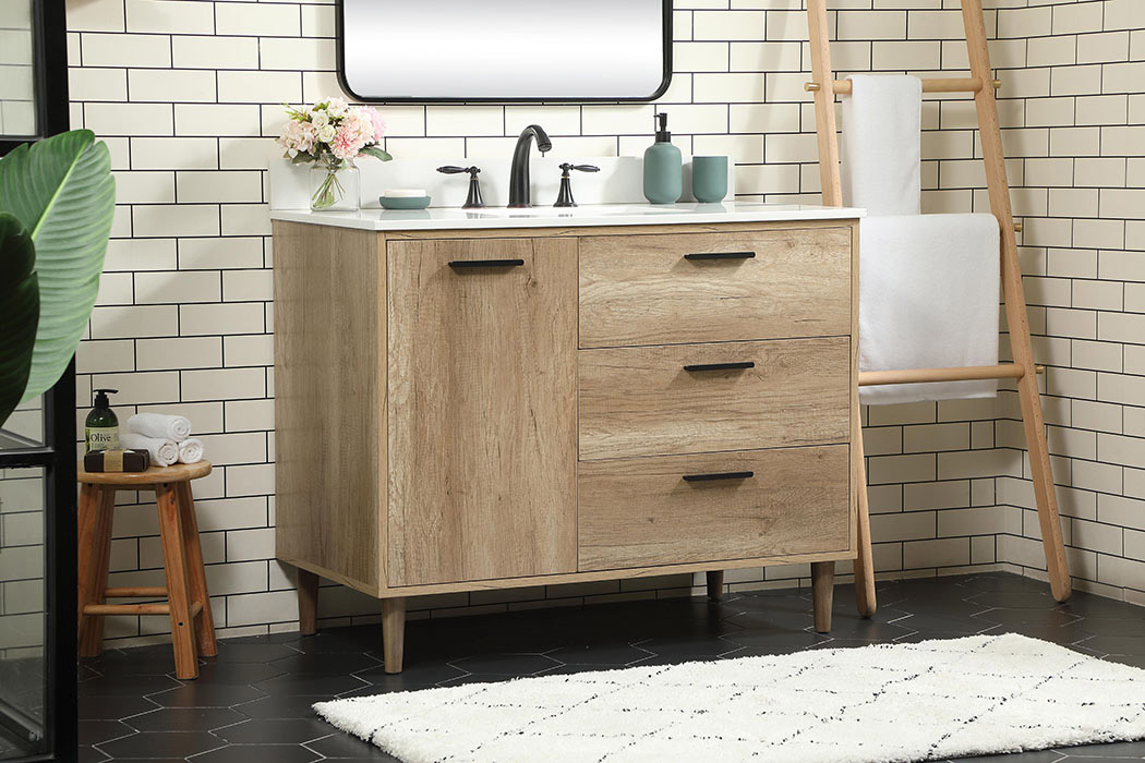 Elegant Bathroom Vanity - Natural Oak (VF47042NT-BS)