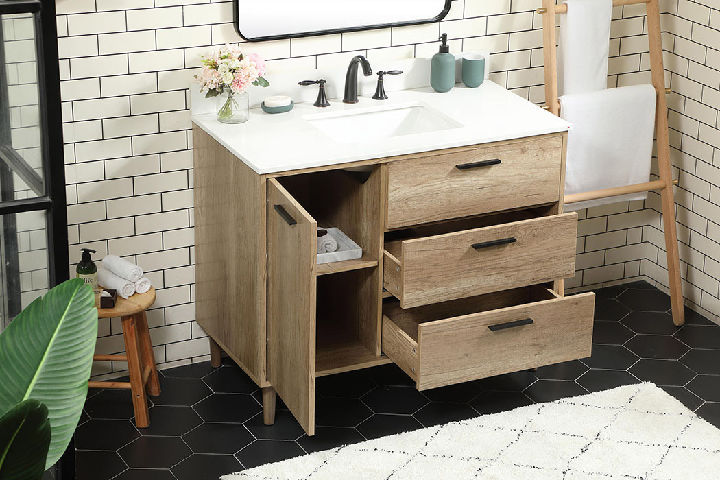 Elegant Bathroom Vanity - Natural Oak (VF47042NT-BS)
