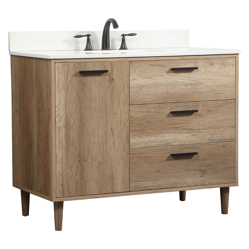 Elegant Bathroom Vanity - Natural Oak (VF47042NT-BS)