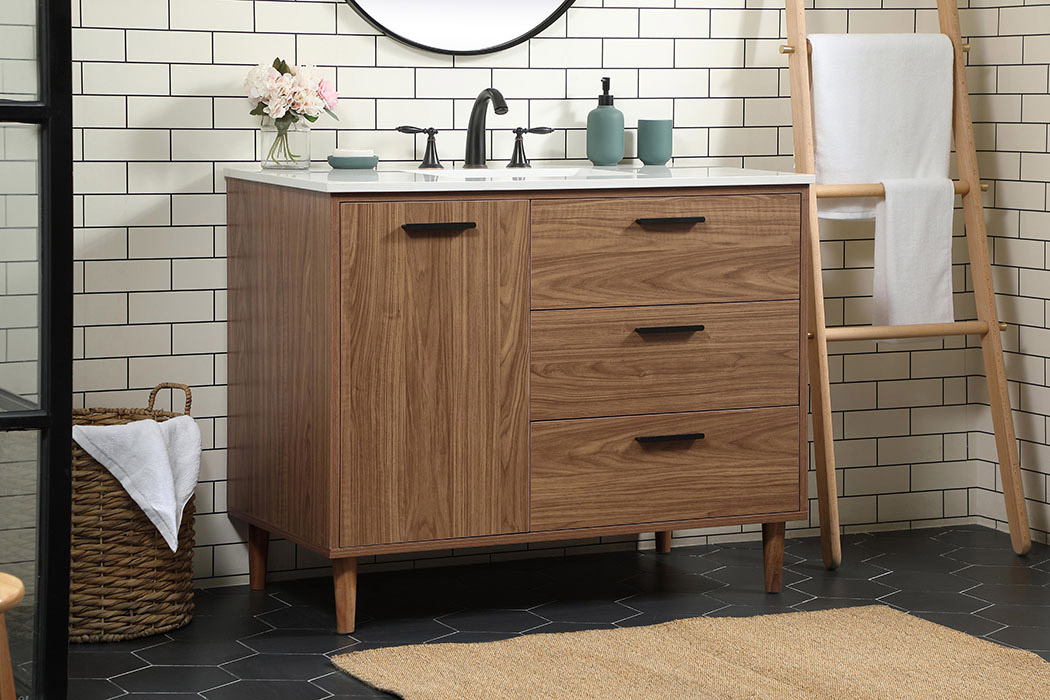 Elegant Bathroom Vanity - Walnut Brown (VF47042WB)
