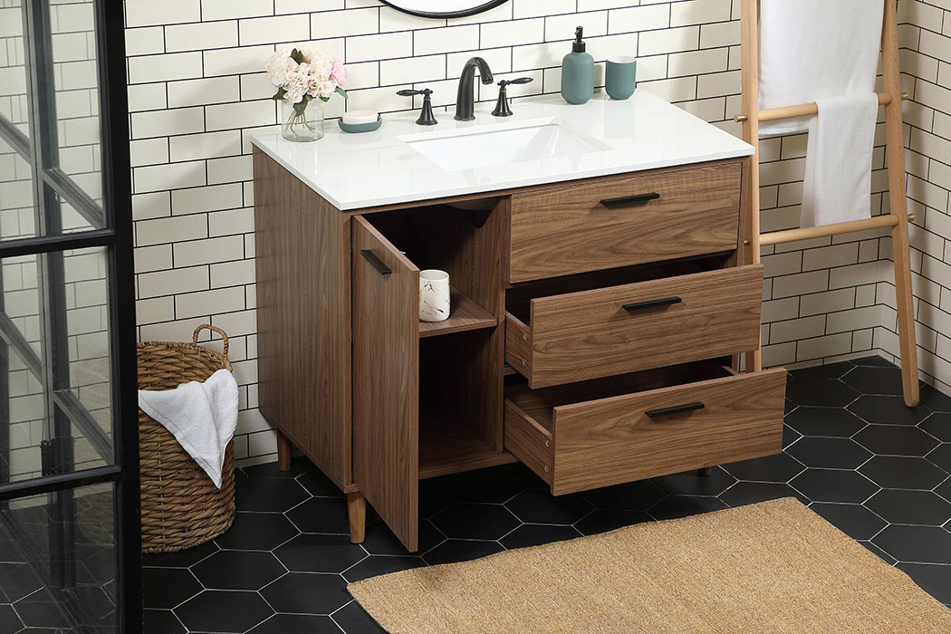 Elegant Bathroom Vanity - Walnut Brown (VF47042WB)