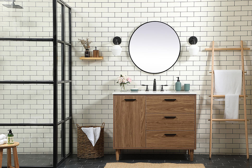 Elegant Bathroom Vanity - Walnut Brown (VF47042WB)