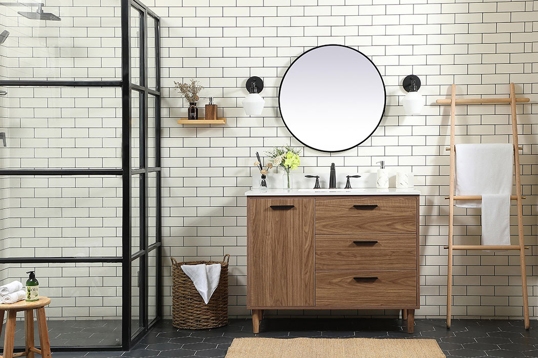 Elegant Bathroom Vanity - Walnut Brown (VF47042WB-BS)