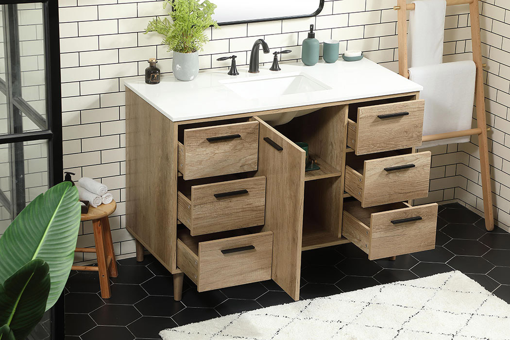 Elegant Bathroom Vanity - Natural Oak (VF47048NT)