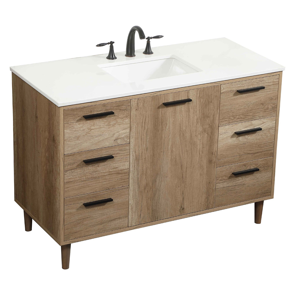 Elegant Bathroom Vanity - Natural Oak (VF47048NT)