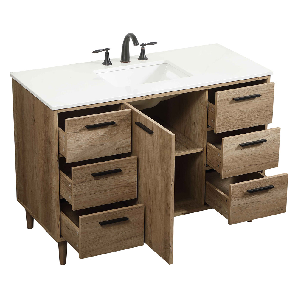 Elegant Bathroom Vanity - Natural Oak (VF47048NT)
