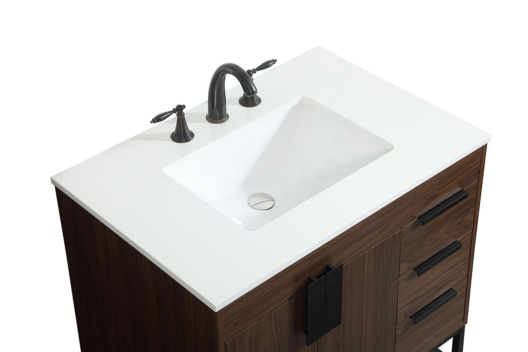 Elegant Bathroom Vanity - Walnut (VF48832MWT)