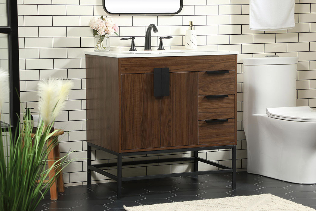 Elegant Bathroom Vanity - Walnut (VF48832MWT)