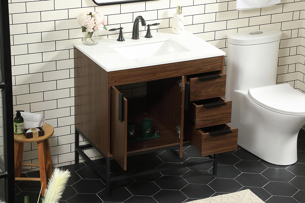 Elegant Bathroom Vanity - Walnut (VF48832MWT)