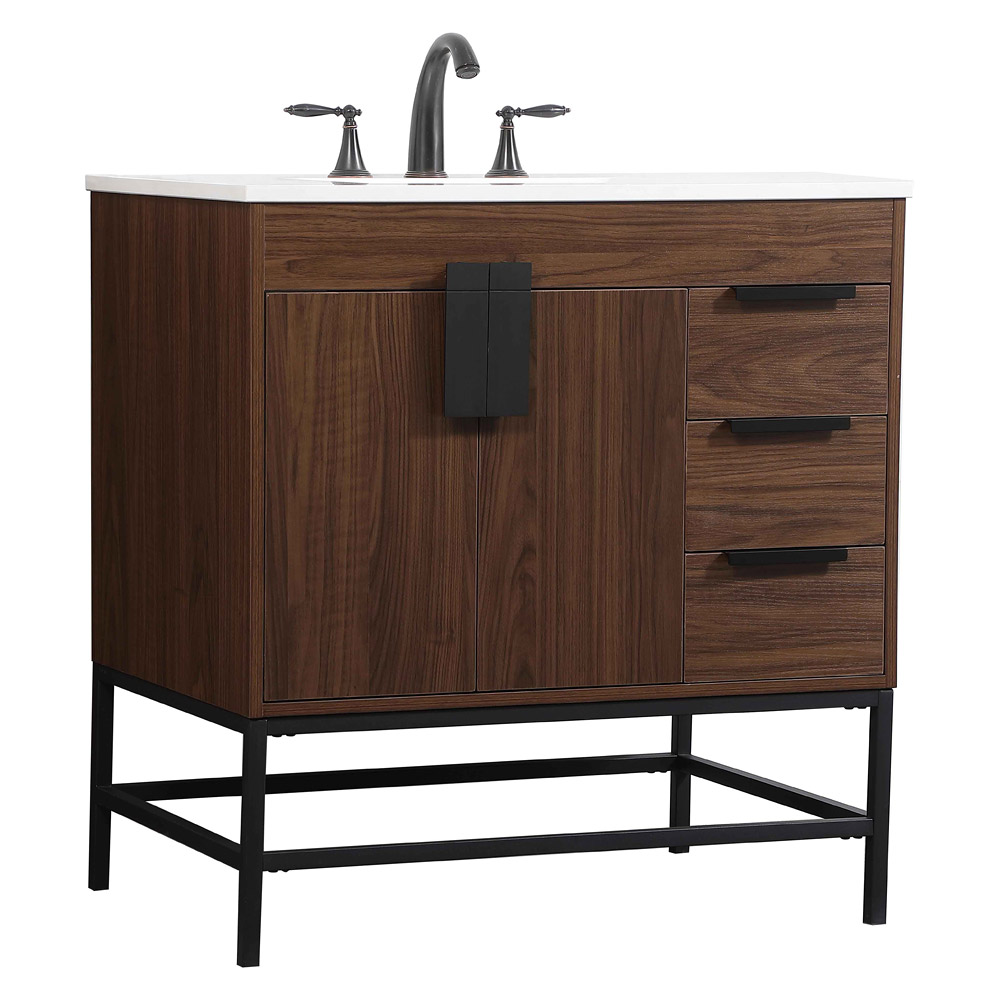 Elegant Bathroom Vanity - Walnut (VF48832MWT)