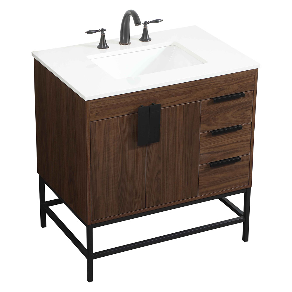 Elegant Bathroom Vanity - Walnut (VF48832MWT)