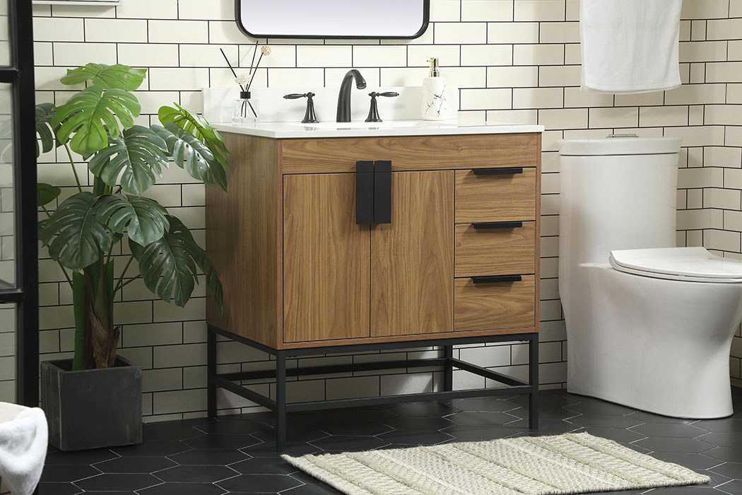 Elegant Bathroom Vanity - Walnut Brown (VF48832WB-BS)
