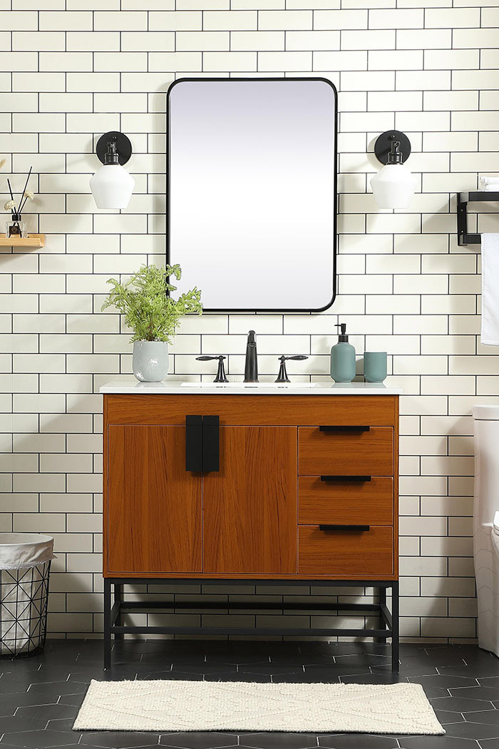 Elegant Bathroom Vanity - Teak (VF48836MTK)