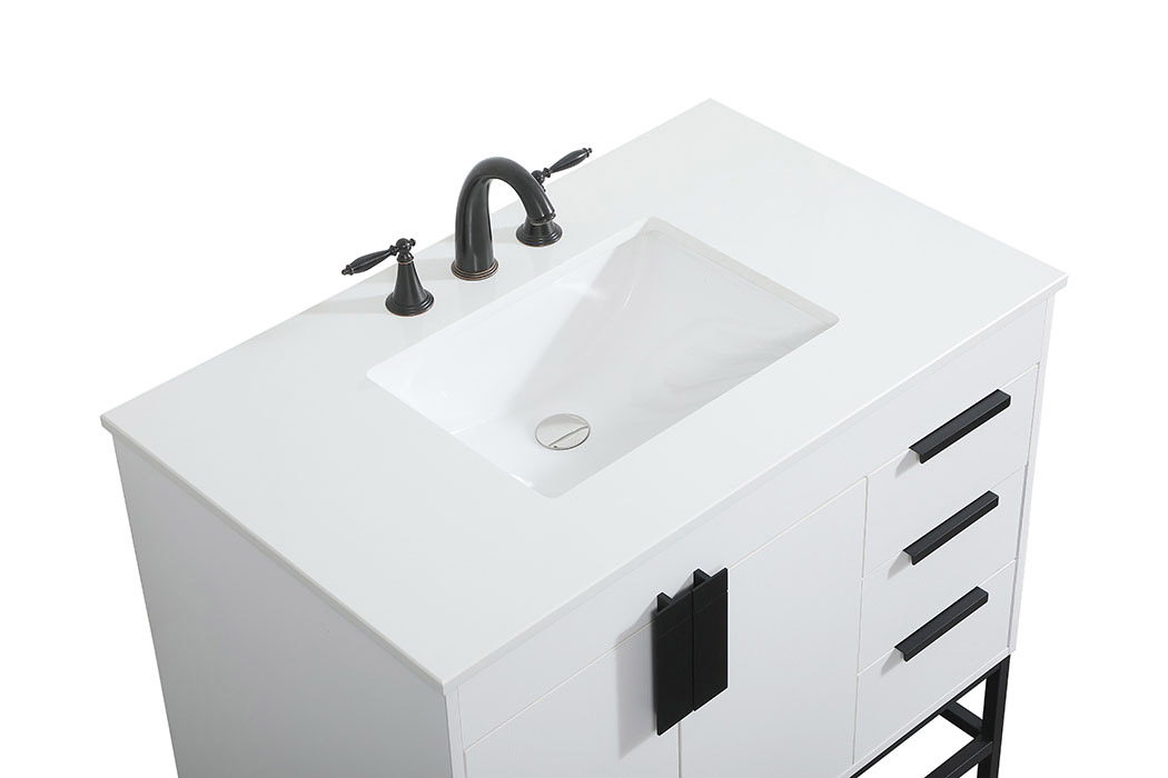 Elegant Bathroom Vanity - White (VF48836MWH)