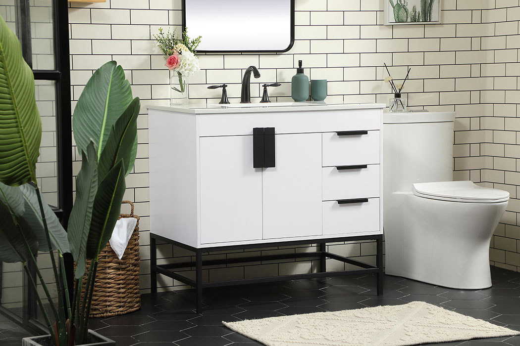 Elegant Bathroom Vanity - White (VF48836MWH)