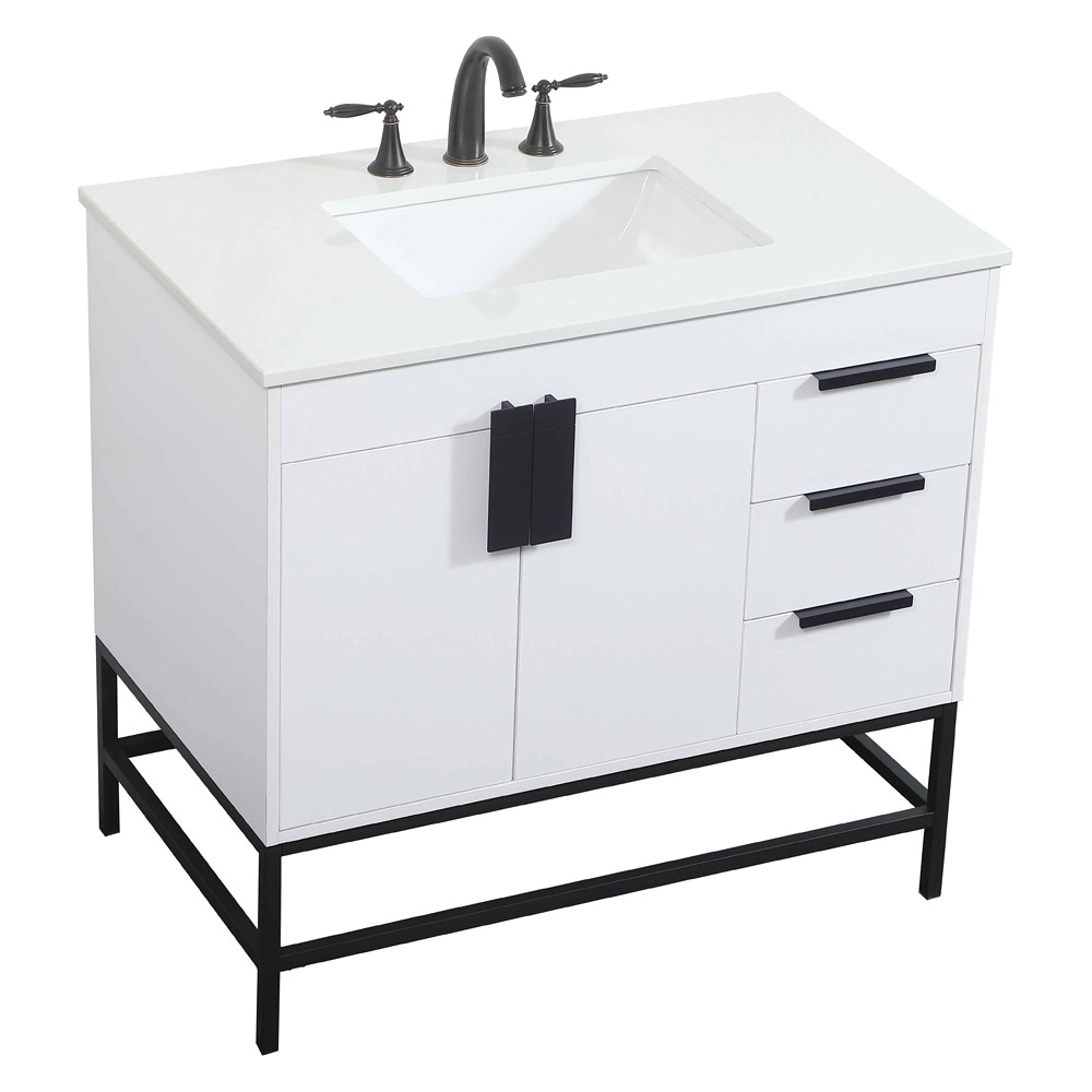 Elegant Bathroom Vanity - White (VF48836MWH)