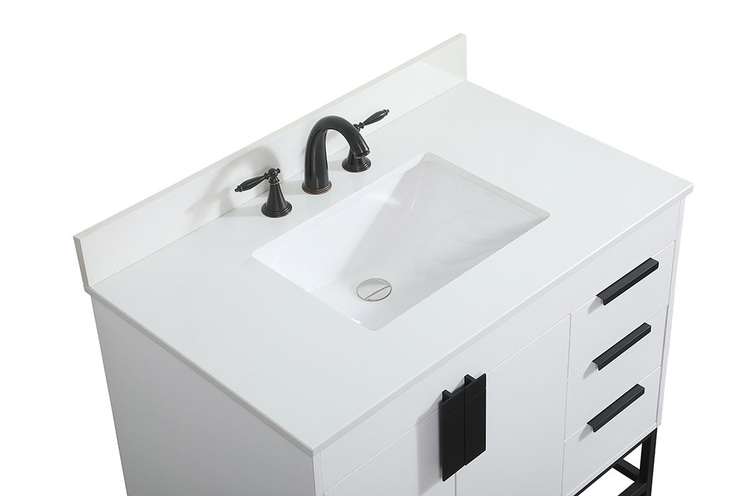 Elegant Bathroom Vanity - White (VF48836MWH-BS)