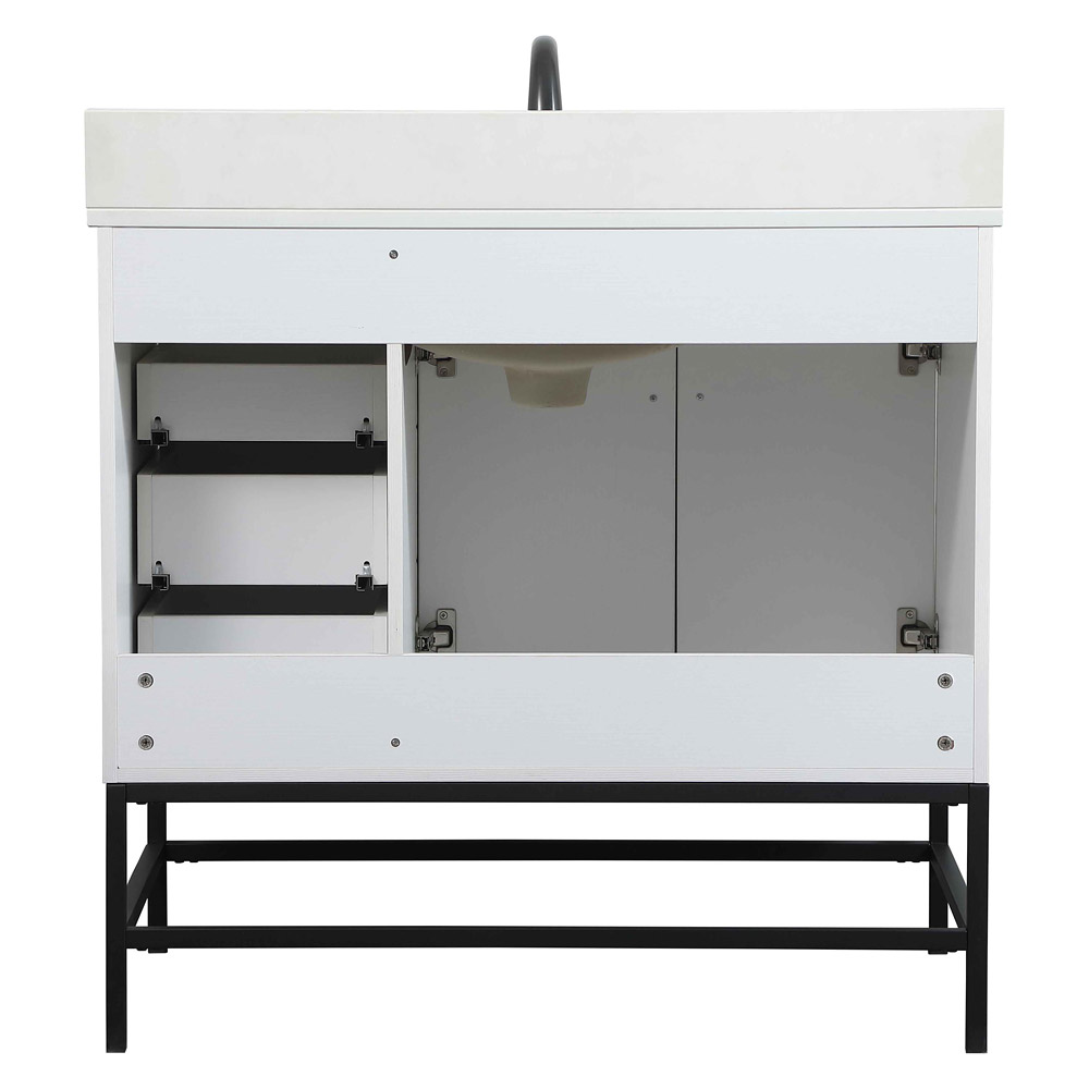 Elegant Bathroom Vanity - White (VF48836MWH-BS)