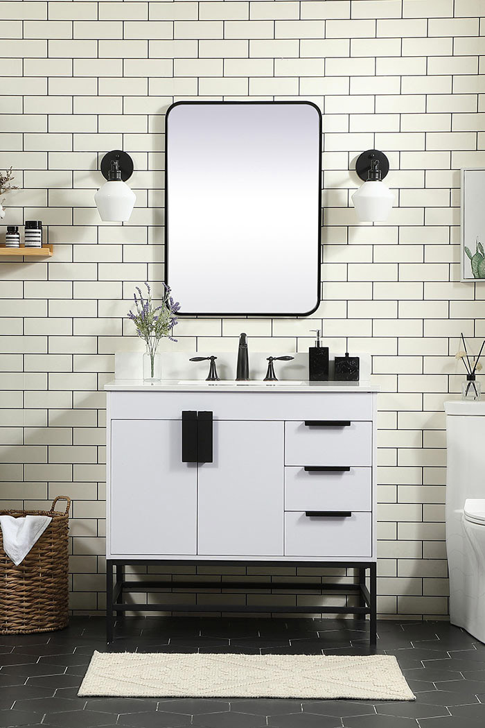 Elegant Bathroom Vanity - White (VF48836MWH-BS)