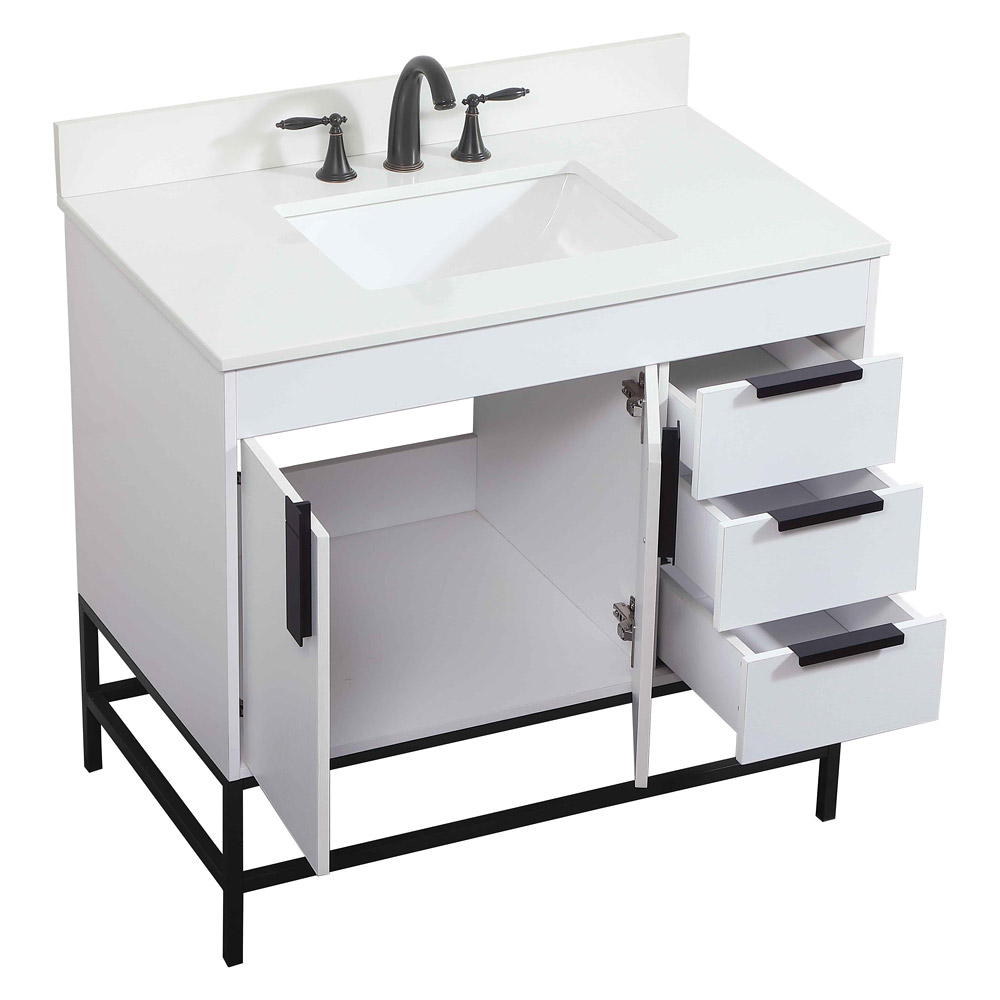 Elegant Bathroom Vanity - White (VF48836MWH-BS)