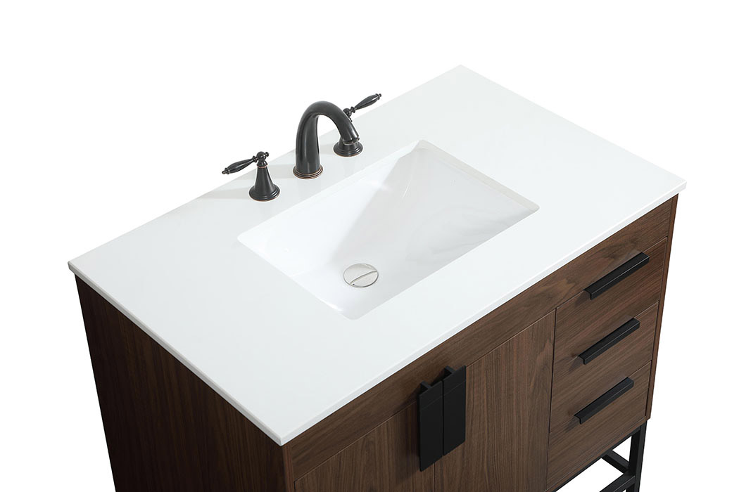 Elegant Bathroom Vanity - Walnut (VF48836MWT)