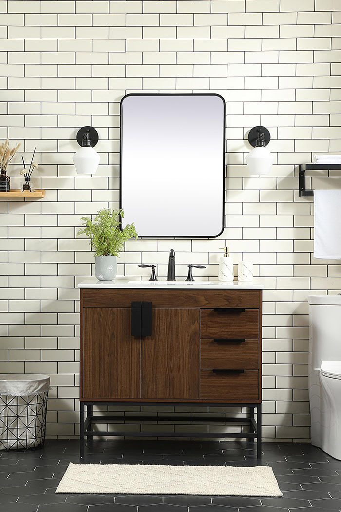 Elegant Bathroom Vanity - Walnut (VF48836MWT)