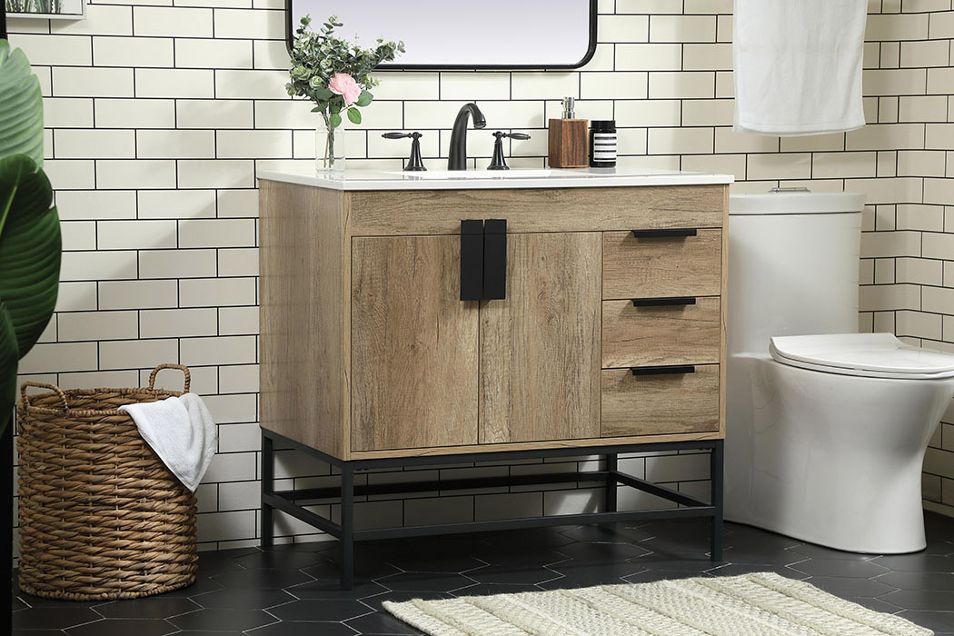 Elegant Bathroom Vanity - Natural Oak (VF48836NT)