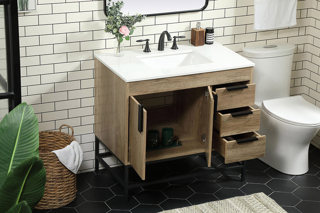 Elegant Bathroom Vanity - Natural Oak (VF48836NT)