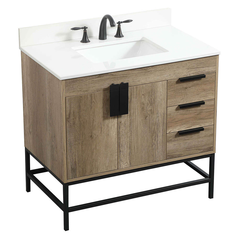 Elegant Bathroom Vanity - Natural Oak (VF48836NT-BS)