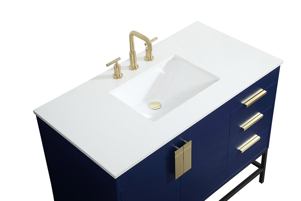 Elegant Bathroom Vanity - Blue (VF48842MBL)