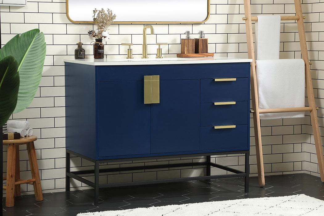 Elegant Bathroom Vanity - Blue (VF48842MBL)