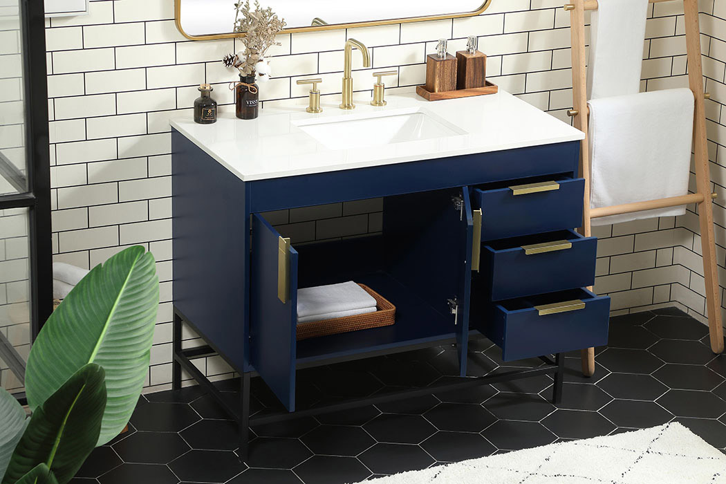 Elegant Bathroom Vanity - Blue (VF48842MBL)