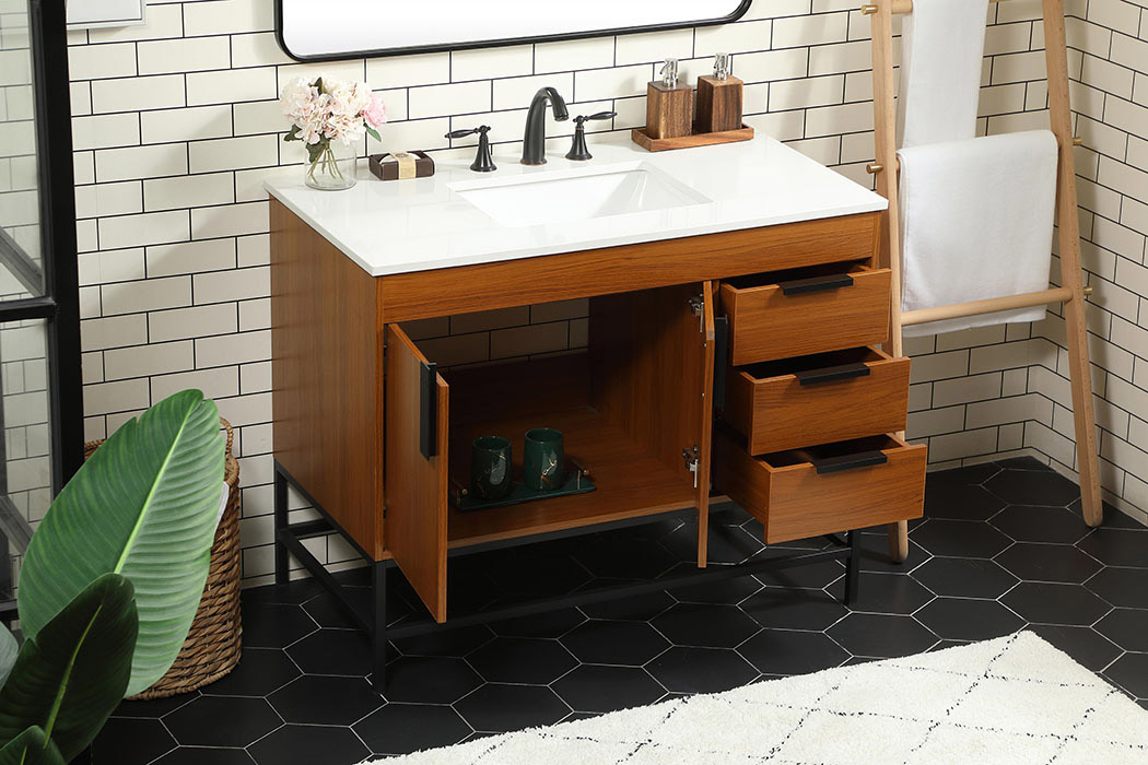 Elegant Bathroom Vanity - Teak (VF48842MTK)