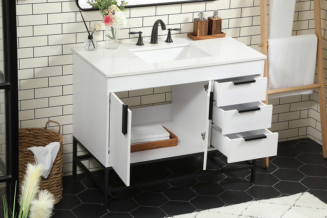 Elegant Bathroom Vanity - White (VF48842MWH)