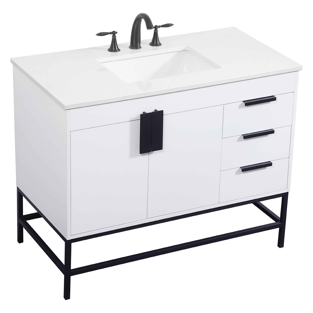 Elegant Bathroom Vanity - White (VF48842MWH)