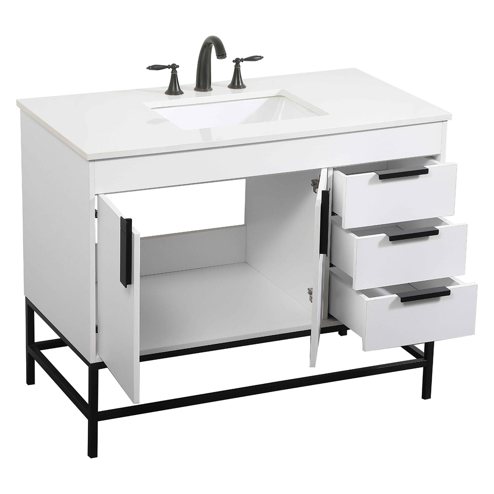 Elegant Bathroom Vanity - White (VF48842MWH)