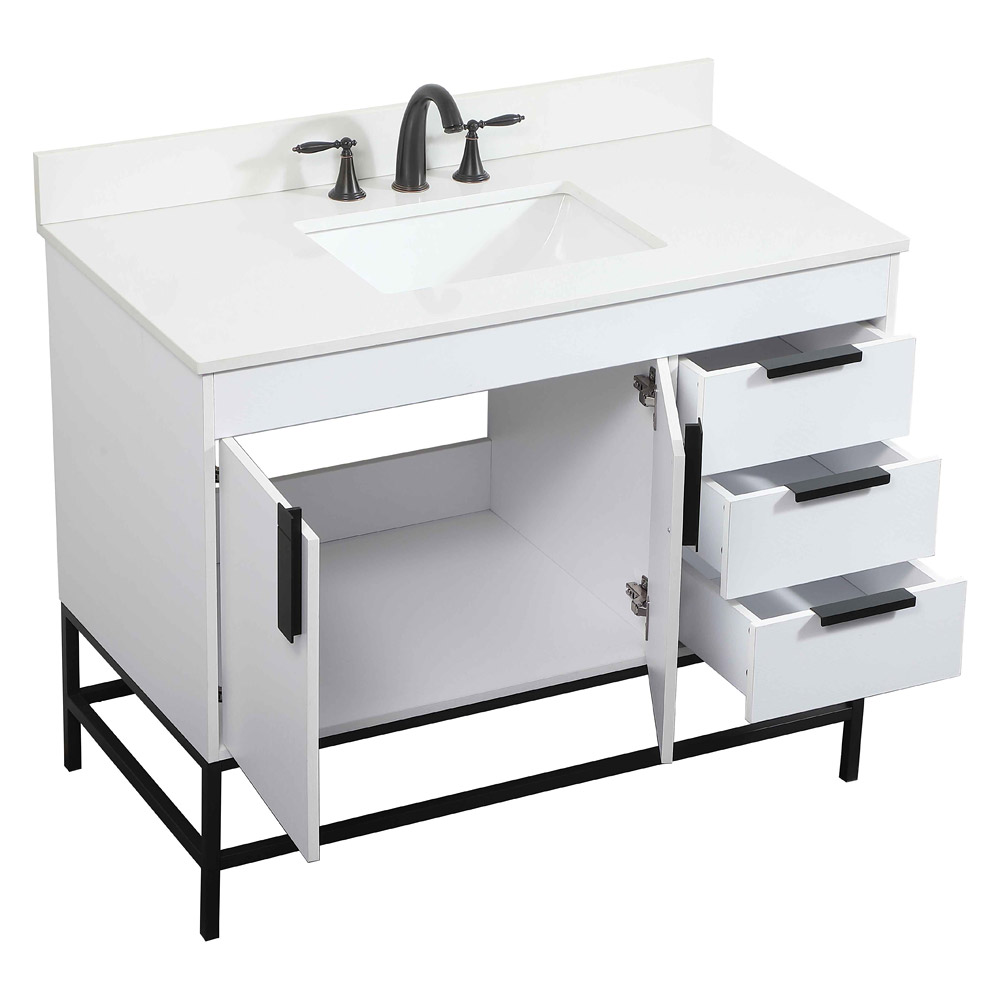 Elegant Bathroom Vanity - White (VF48842MWH-BS)