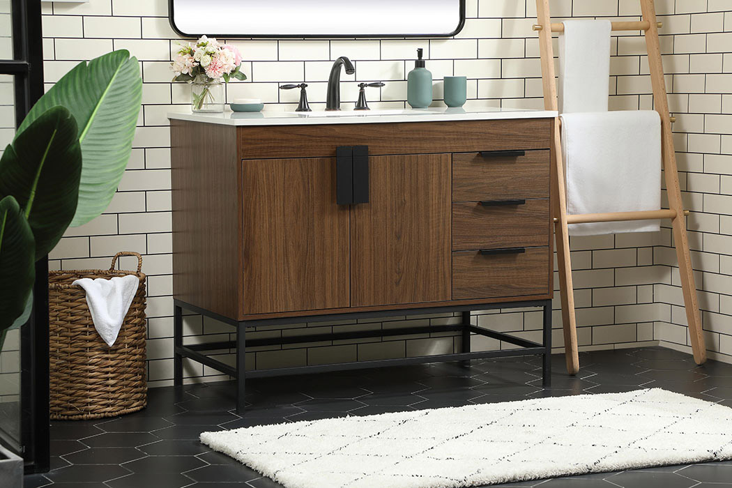 Elegant Bathroom Vanity - Walnut (VF48842MWT)