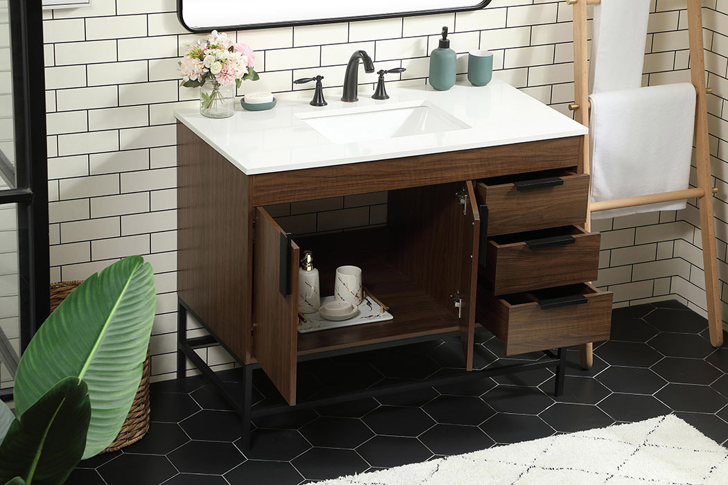 Elegant Bathroom Vanity - Walnut (VF48842MWT)