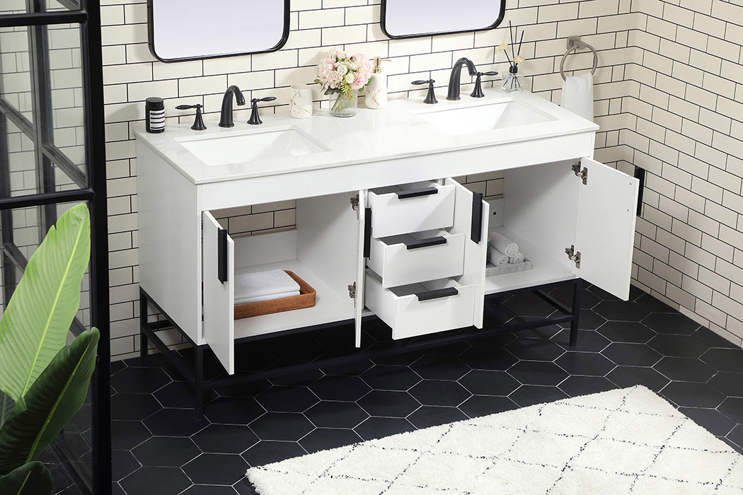 Elegant Bathroom Vanity - White (VF48860DMWH)
