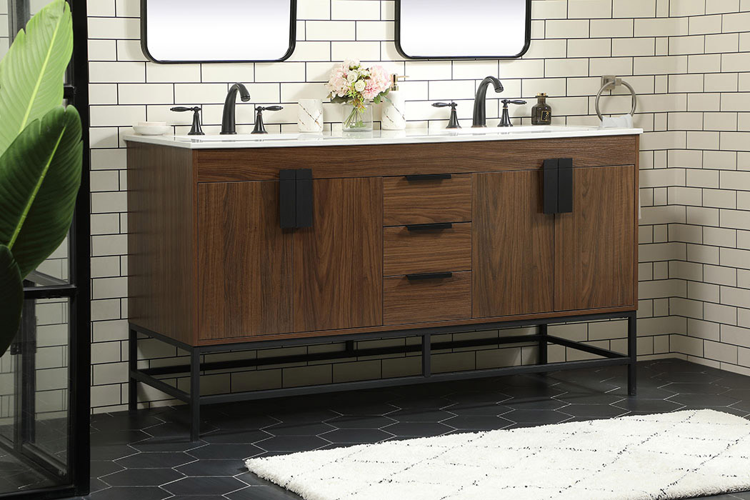 Elegant Bathroom Vanity - Walnut (VF48860DMWT)